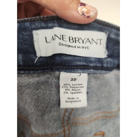 Lane Bryant Pedal Jeans skinny mid rise super stretch pedal pushers Denim 22 - Picture 5 of 7